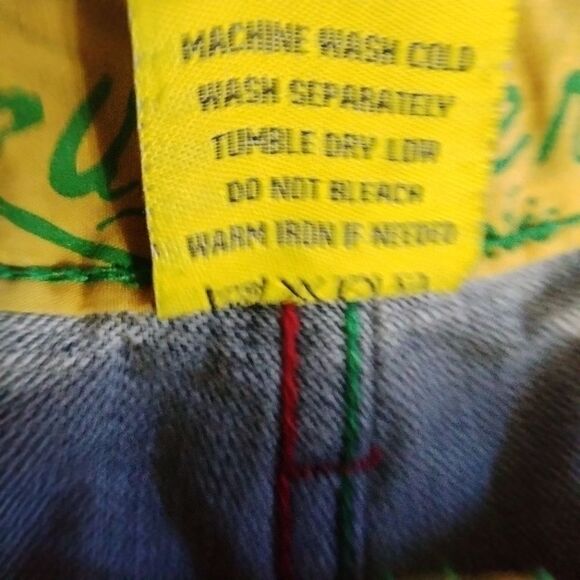 Jinzu Denim Men's Shorts Gray with Red and Green Embroidery Sz 44 - Picture 7 of 10